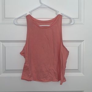 Cropped pink halter tank